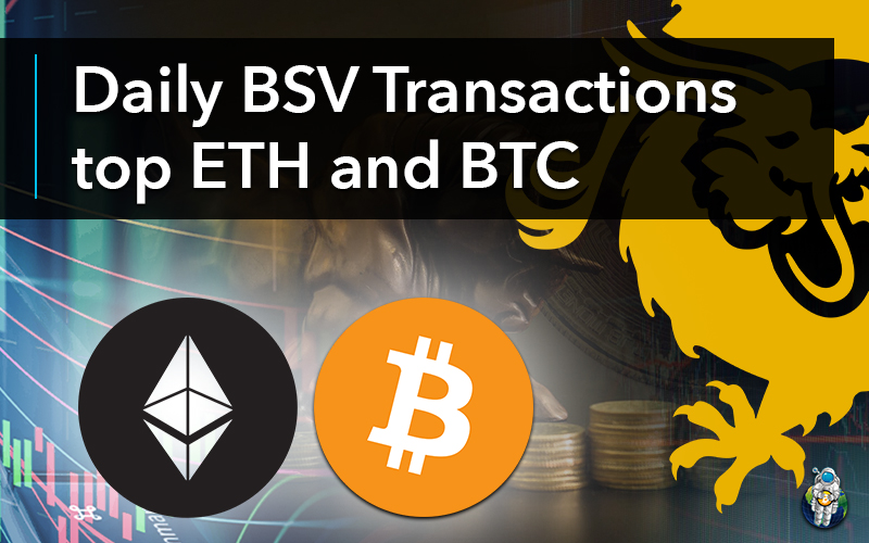 Daily BSV Transactions top ETH and BTC