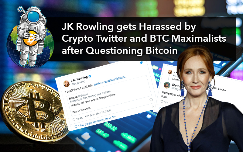 JK Rowling gets Harassed by Crypto Twitter and BTC Maximalists after Questioning Bitcoin